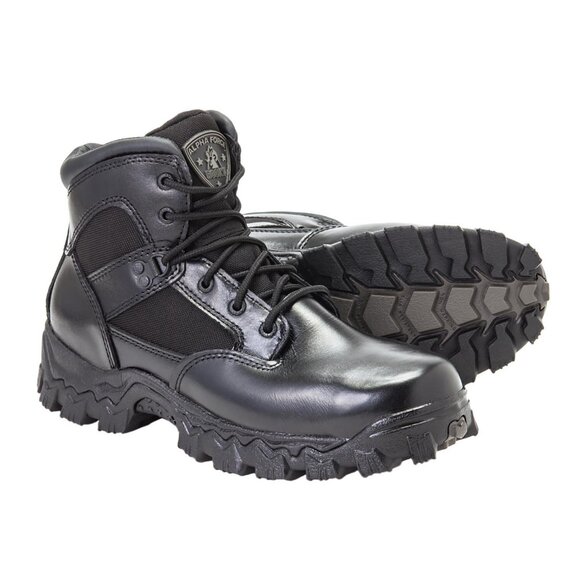ROCKY Black Alpha Force 6" Waterproof Leather Wide Tactical Police Work Boots - Picture 1 of 10
